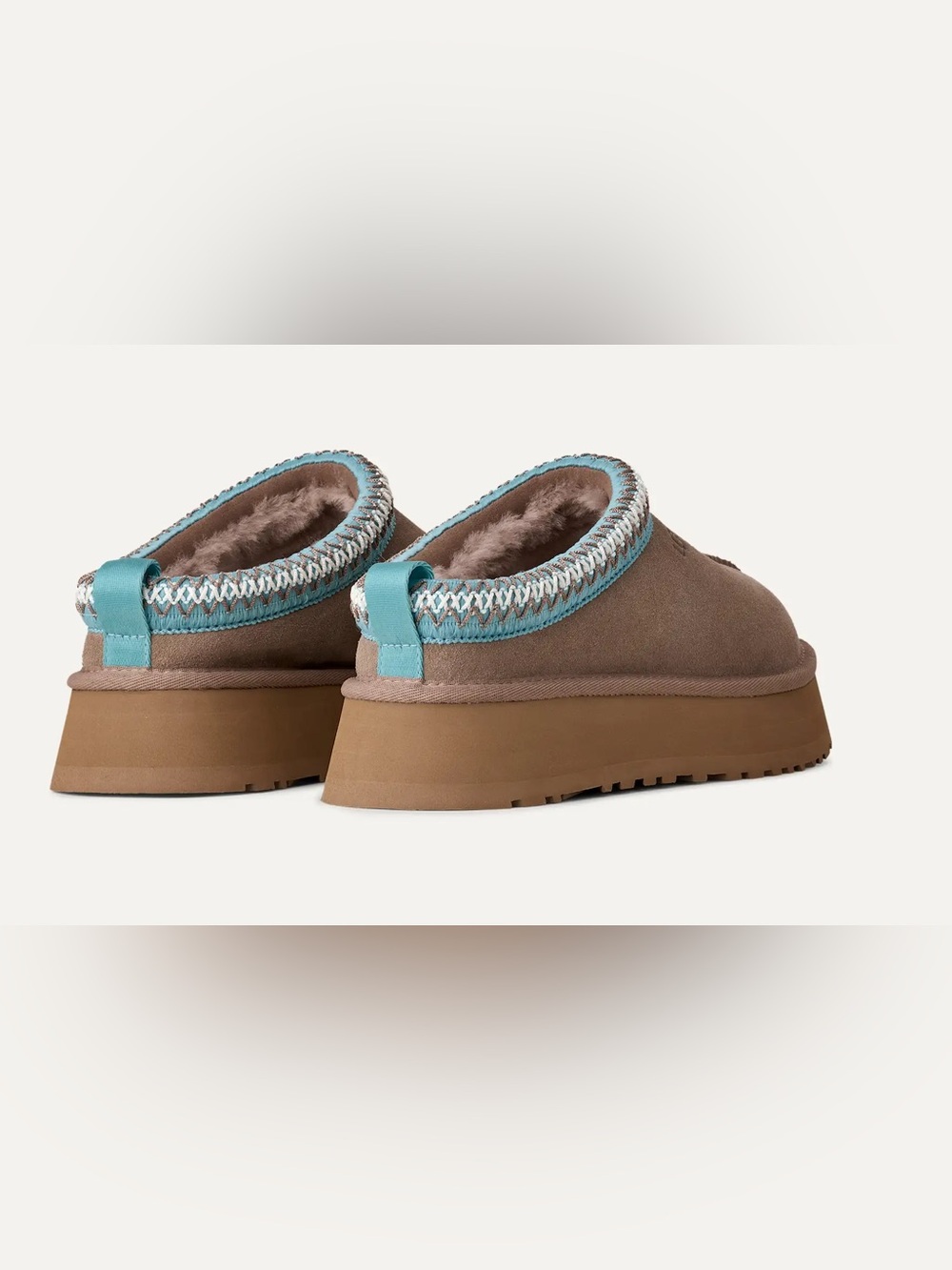 NEW UGG Tazz II Platform Slipper Caribou Sapphire Ice 💙🤍🤎 - Picture 9 of 10